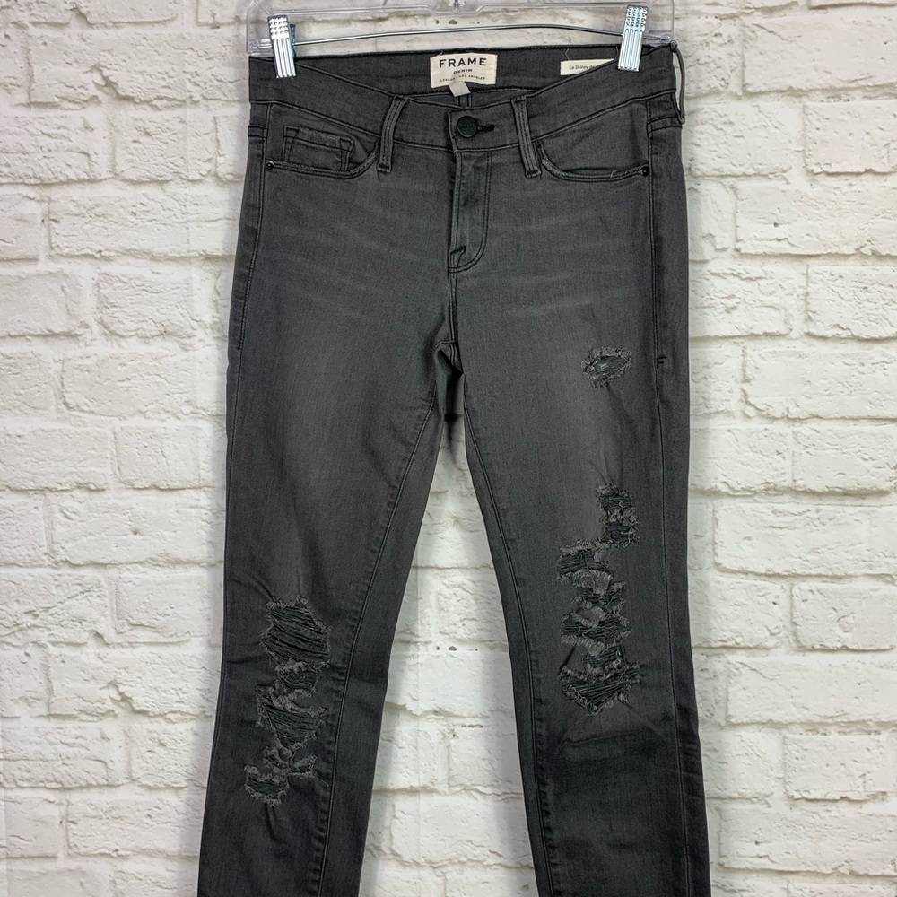 Frame Le Skinny De Jeanne Distressed Skinny Jeans - Picture 3 of 8
